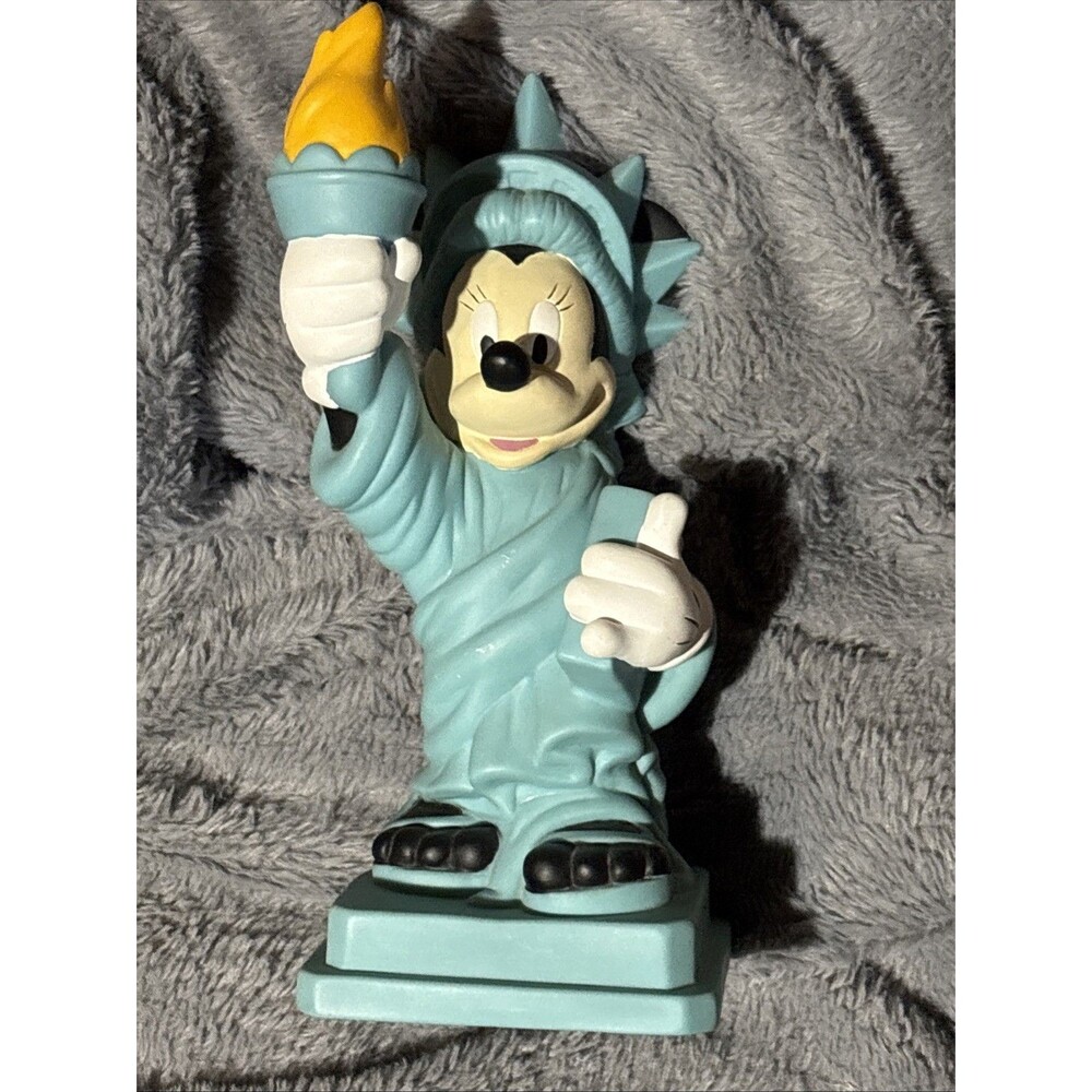 EUC Disney Minnie Mouse Statue of Liberty Plastic Figurine / Bank: 8-3/4" Tall